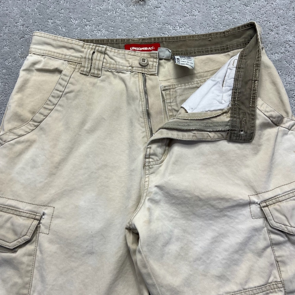 VINTAGE Y2k Unionbay Cargo Pants Mens 32x32 Beige Cotton Utility Skate Grunge